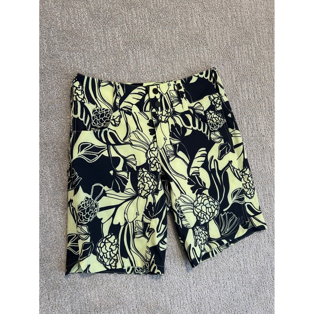 Wild Rye Womens Mountain Bike Shorts Size 4 Lime Green Black Floral MTB Cycling